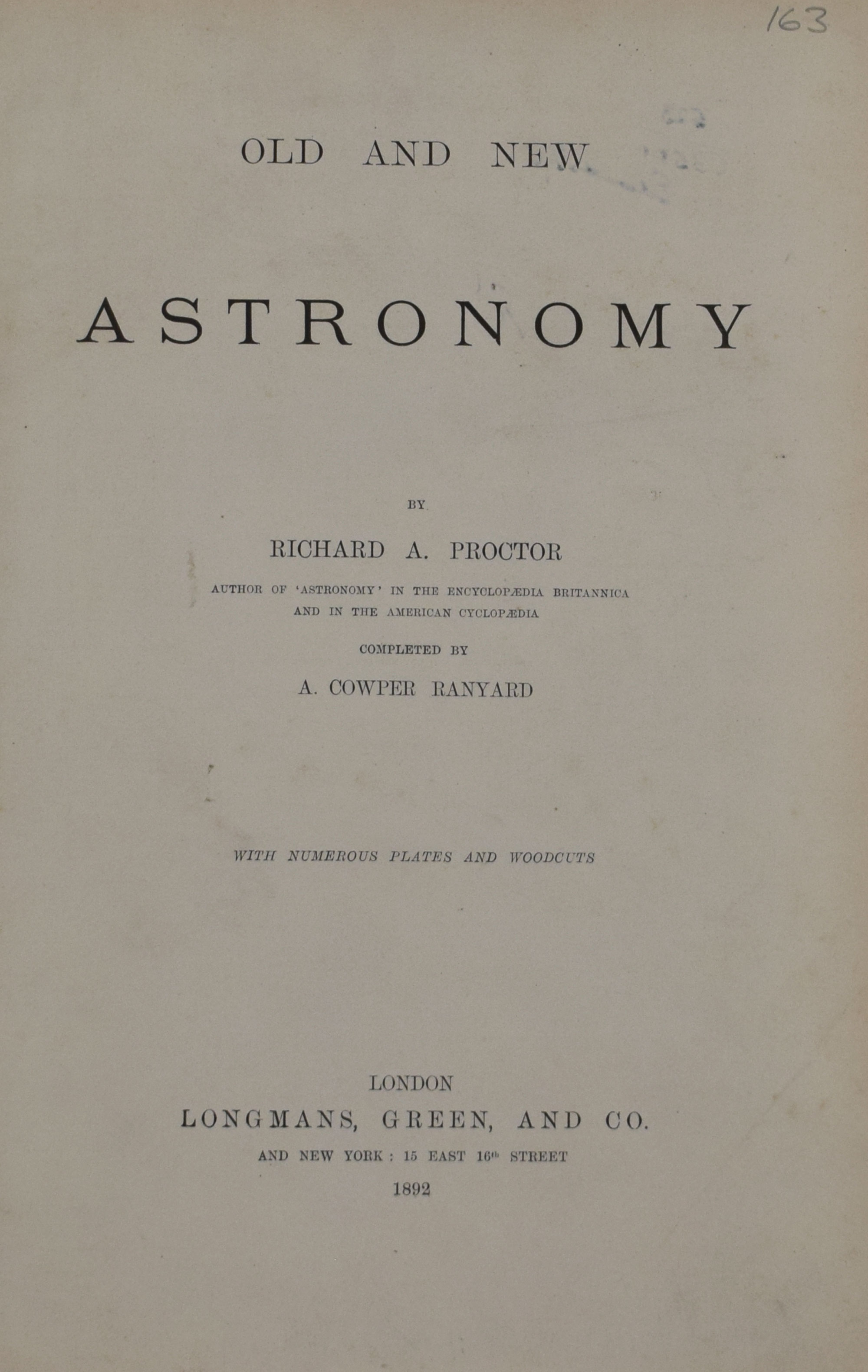 Old and New Astronomy