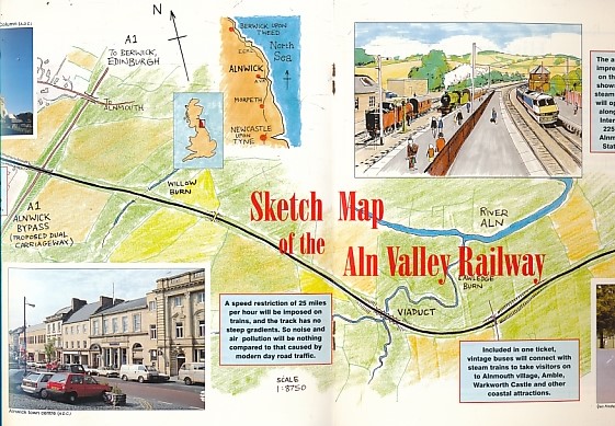 The Aln Valley Railway. "Linking Coast to Castle".