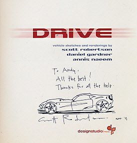 Drive. Vehicle Sketches and Renderings. Signed Copy.