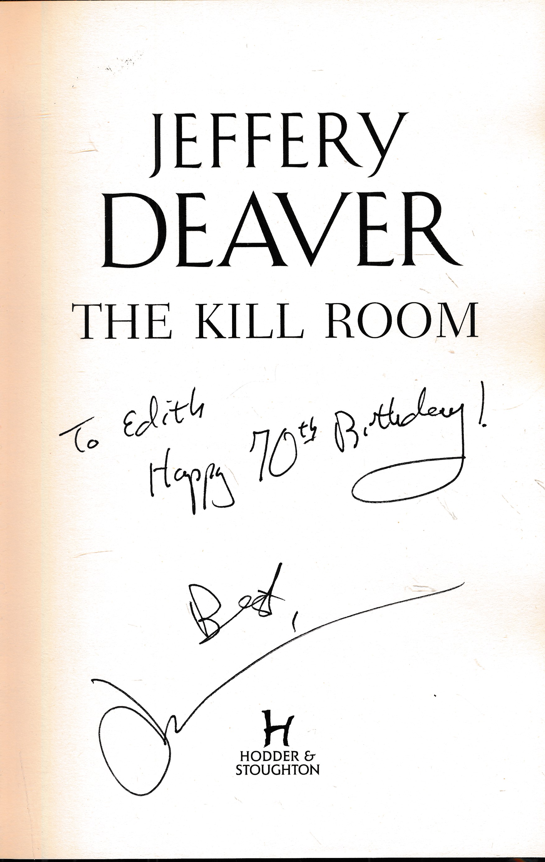The Kill Room. Signed copy.