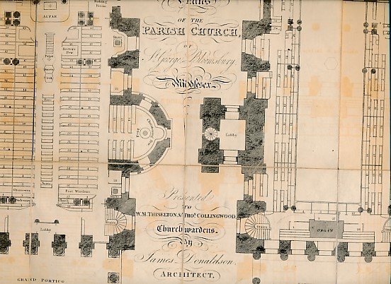 Plans of the Parish Church of St George, Bloomsbury, Middlesex.