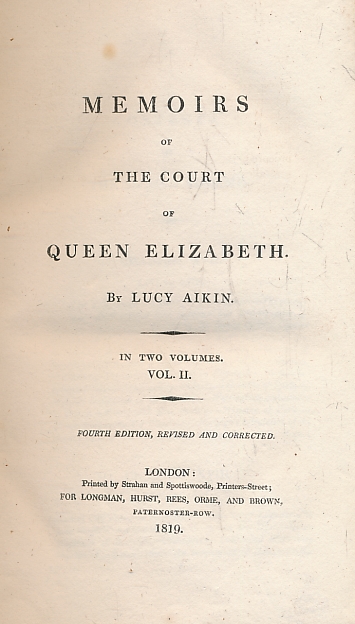 Memoirs of the Court of Queen Elizabeth. Volume II.