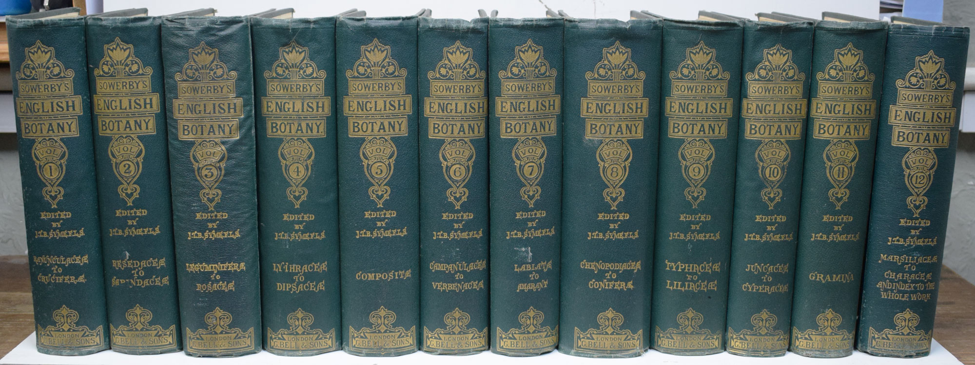 English Botany; or, Coloured Figures of British Plants. 12 volume set.