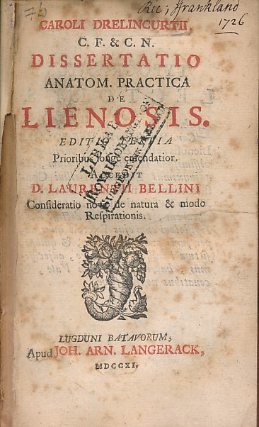Dissertatio Anatom Practica de Lienosis [Dissertation on Practical Anatomy]
