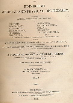 The Edinburgh Medical and Physical Dictionary..... 2 vol set.