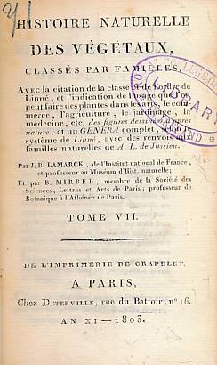 Histoire Naturelle Des Vgtaux, Classs Par Familles. Volume VII.