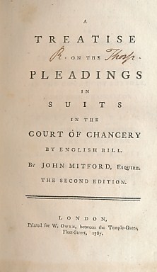 A Treatise on the Readings in Suits in the Court of Chancery by English Bill