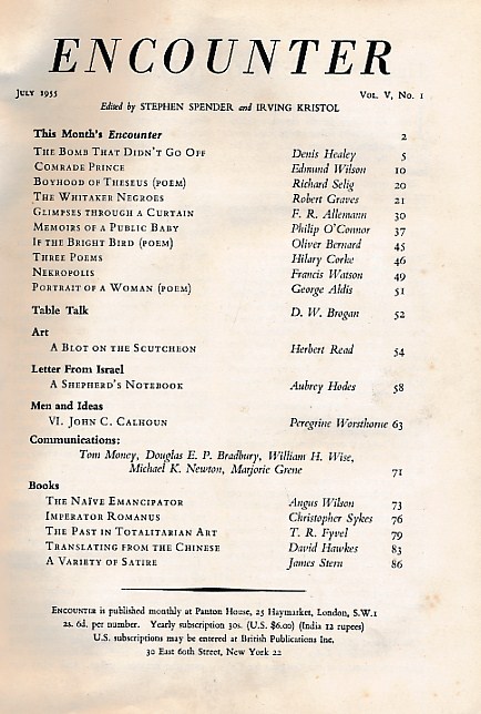 SPENDER, STEPHEN; KRISTOL, IRVING [EDS.] - Encounter. Volume 5. Issues 22 - 27. July - December 1955