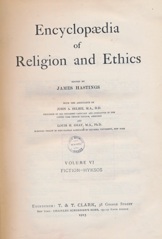 Encyclopdia of Religion and Ethics. Volume VI [6]. Fiction - Hyksos