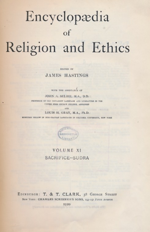 Encyclopdia of Religion and Ethics. Volume XI [11]. Sacrifice - Sudra
