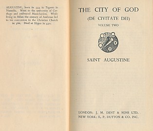 The City of God. Volume 2. Everyman's Library No. 983
