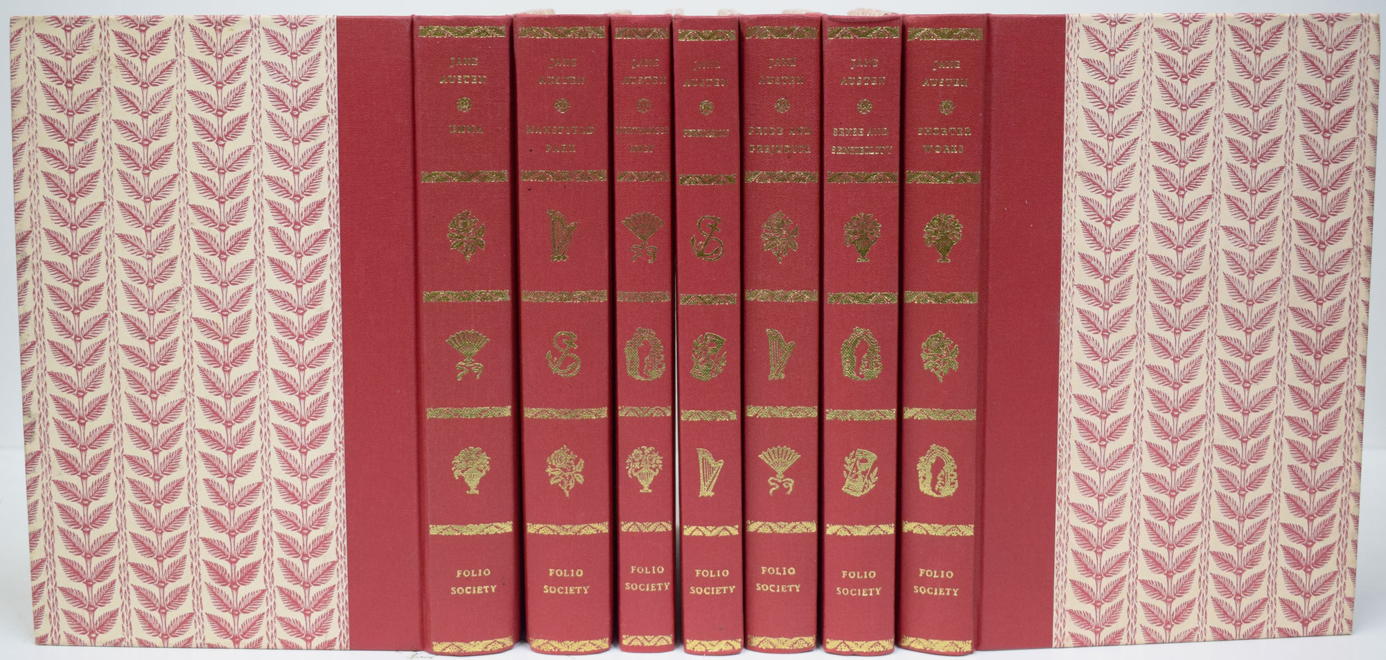 The Works of Jane Austen. 7 volume set. Emma; Mansfield Park; Northanger Abbey; Persuasion; Pride and Prejudice; Sense and Sensibility; Shorter Works. 1989.