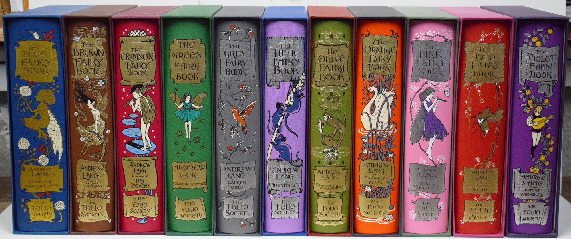 The Andrew Lang Fairy Books. Blue, Brown, Crimson, Green, Grey, Lilac, Olive, Orange, Pink, Red, Violet. 11 volume set.