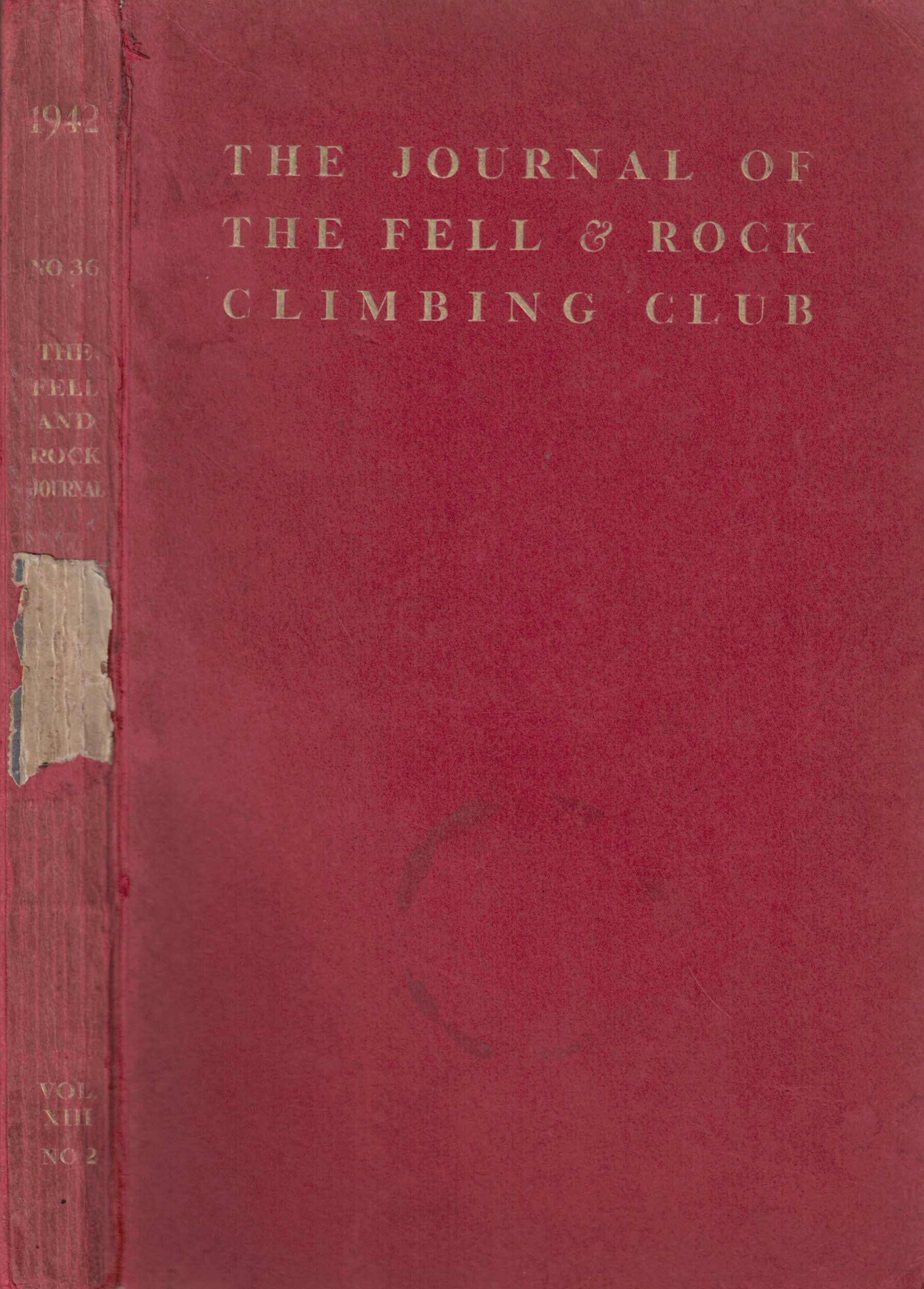 The Journal of the Fell & Rock Climbing Club of the English Lake District. No 36. (Volume 13 No 2) 1942.