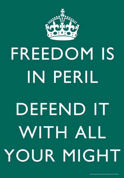 'Freedom Is In Peril' Poster