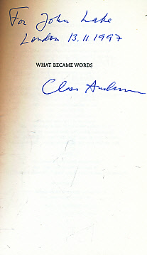 What Became of Words. Signed Copy.