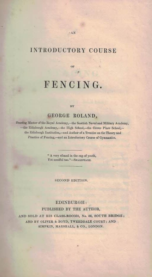 An Introductory Course of Fencing. [bound with] An Introductory Course of Modern Gymnastic Exercises. 2 volumes in one.