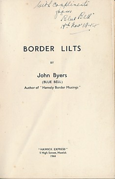 Border Lilts. Signed copy.