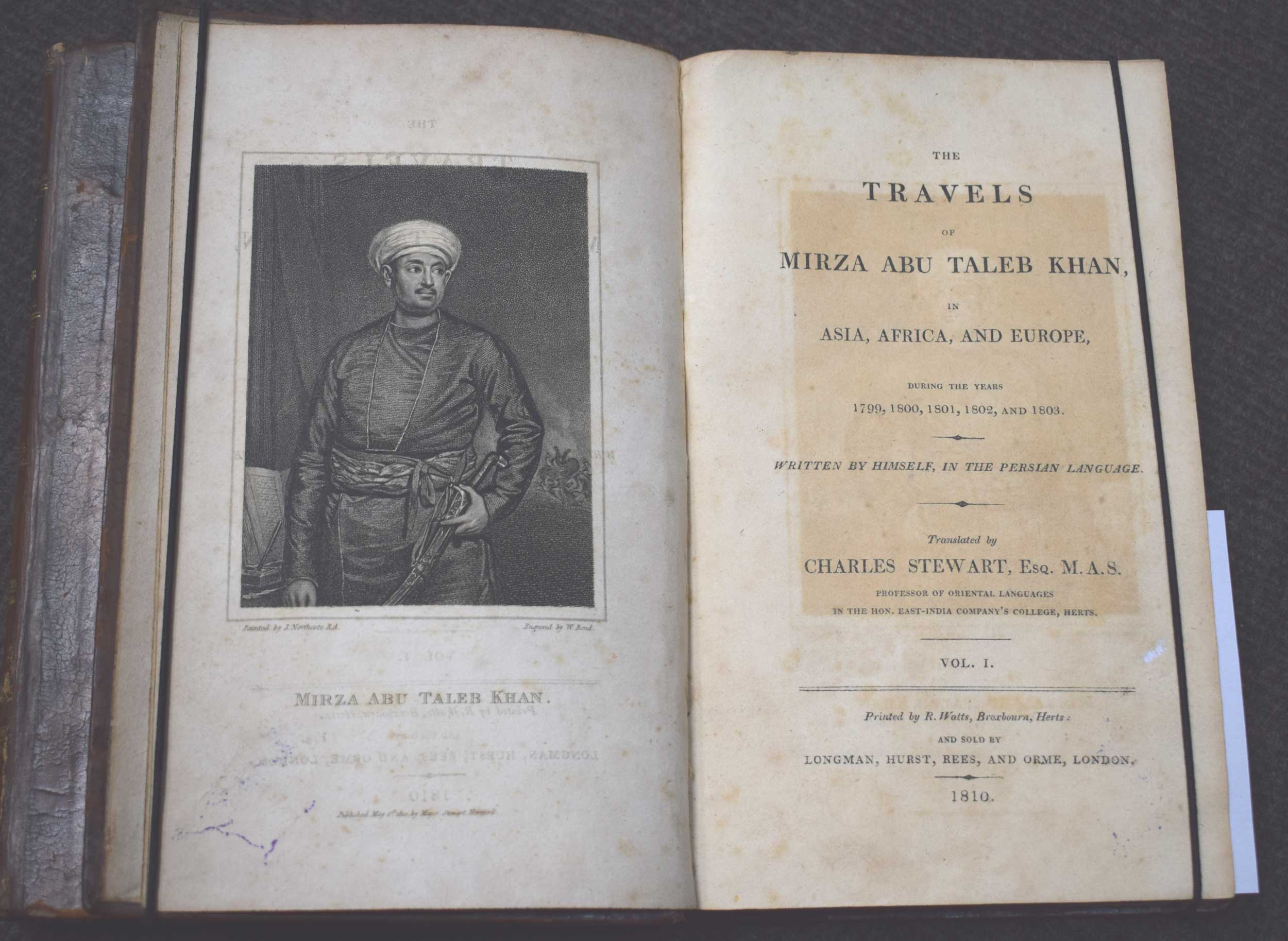 The Travels of Mirza Abu Taleb Khan, in Asia, Africa, and Europe, During the Years 1799, 1800, 1801, 1802, and 1803. Written by Himself in the Persian Language. 2 volume set.