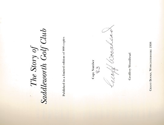 The Story of Saddleworth Golf Club. Signed limited edition