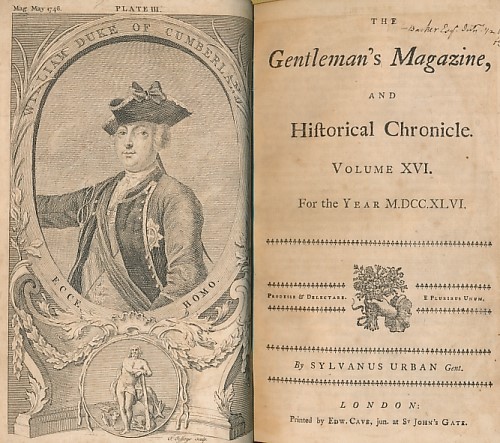 The Gentleman's Magazine, and Historical Chronicle. Volume XVI. January to December 1746.