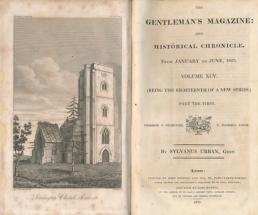 The Gentleman's Magazine and Historical Chronicle. Volume XCV (95) January to December 1825. 2 volume set.