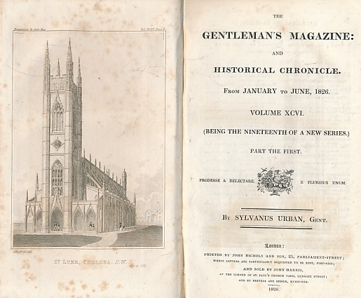 The Gentleman's Magazine and Historical Chronicle. Volume XCVI (96) January to December 1826. 2 volume set.