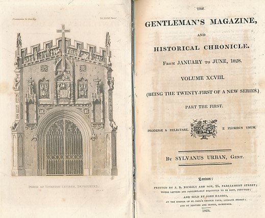 The Gentleman's Magazine and Historical Chronicle. Volume XCVIII (98) January to December 1828. 2 volume set.