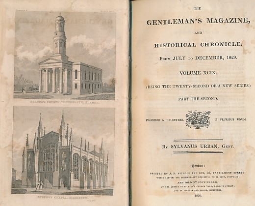 The Gentleman's Magazine and Historical Chronicle. Volume XCIX (99) Part the Second. July to December 1829.