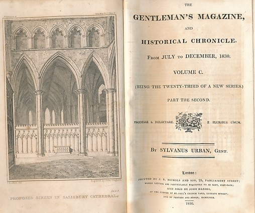 The Gentleman's Magazine and Historical Chronicle. Volume C (100) January to December 1830. 2 volume set.