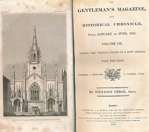 The Gentleman's Magazine and Historical Chronicle. Volume CII (102) January to December 1832. 2 volume set.