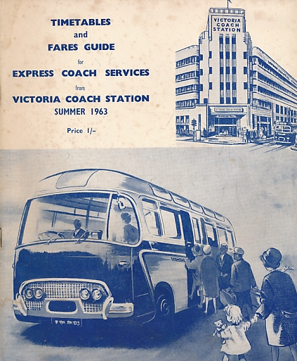 Timetables and Fares Guide for Express Coach Services from Victoria Coach Station. Summer 1963.