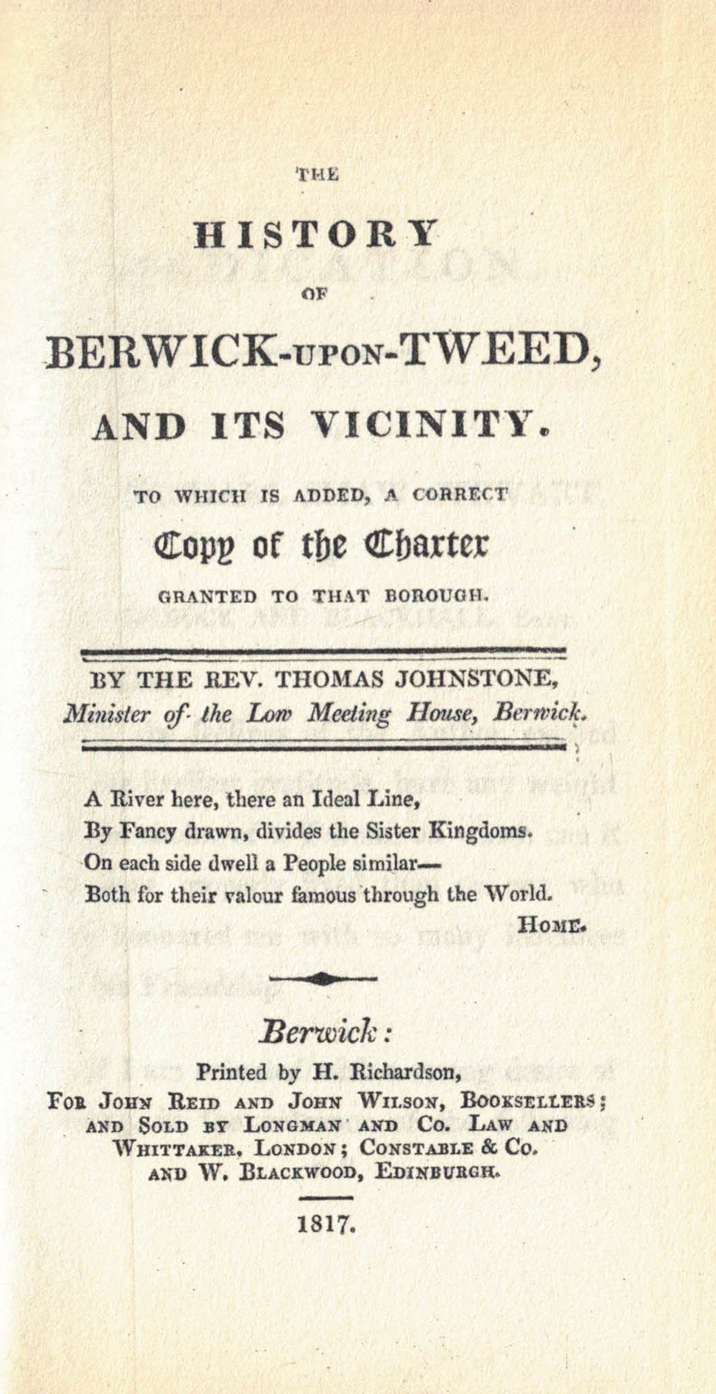 The History of Berwick-upon-Tweed (1817): Facsimile Edition.