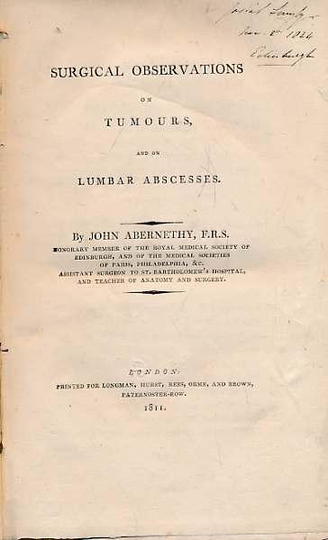 Surgical Observations on Tumours and on Lumbar Abcesses