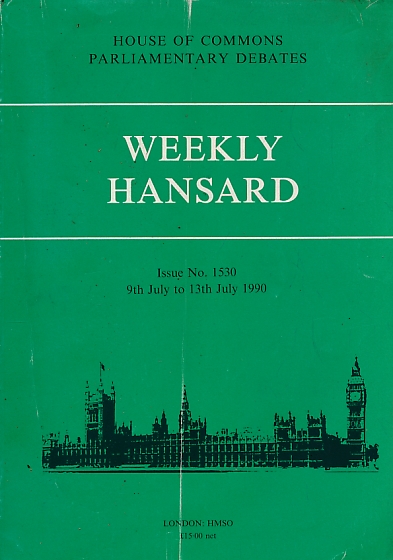Hansard Parliamentary Debates. Weekly Hansard. Volume 176. 9-13 July 1990.