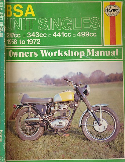 Bsa Unit Singles. 247cc, 343cc, 441cc, 449cc. 1958-1972 Owner's Workshop Manual.