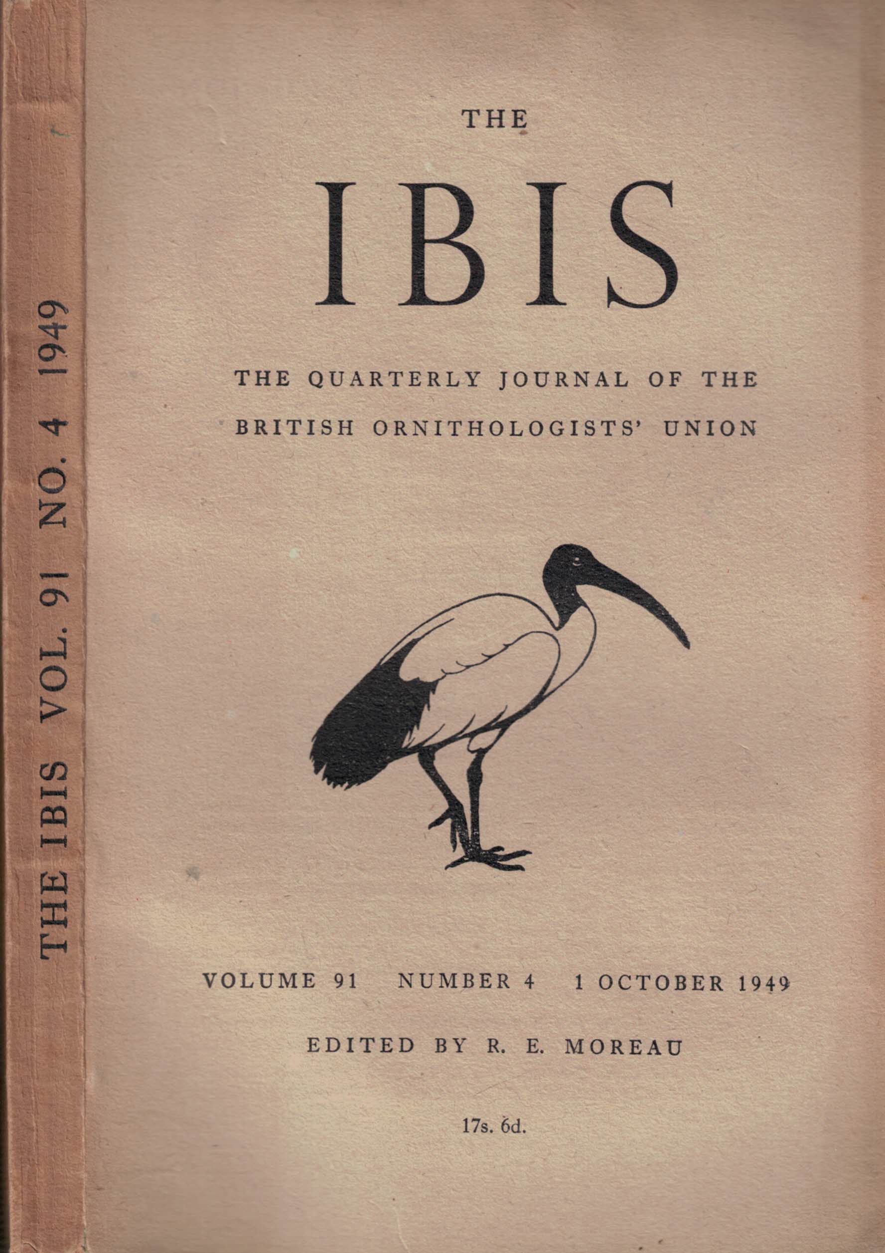 The Ibis. A Quarterly Journal of Ornithology. Volume 91. No. 4. October 1949