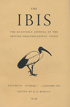 The Ibis. A Quarterly Journal of Ornithology. Volume 99. Nos 1,3 and 4. 1957.