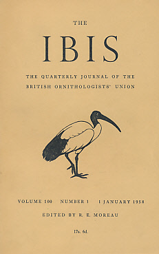 The Ibis. A Quarterly Journal of Ornithology. Volume 100. Nos 1,2,3 and 4. 1958.
