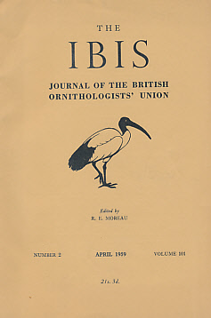 The Ibis. Journal of the British Ornithologists' Union. Volume 101. No. 2. 1959.