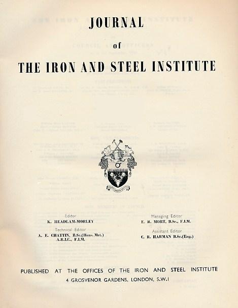 The Journal of the Iron and Steel Institute. Volume 155. 1947. Part 1.