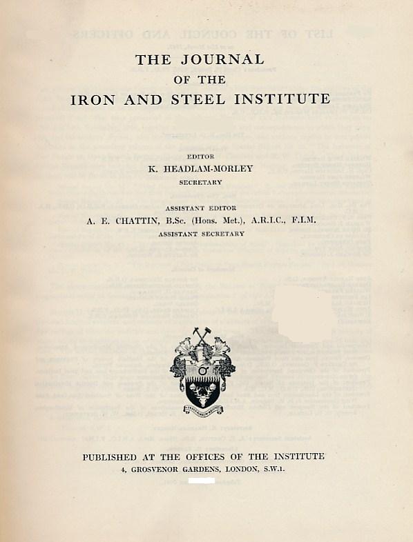 The Journal of the Iron and Steel Institute. Volume 153. 1946 part 1.