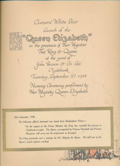 Launch of the "Queen Elizabeth". September 27th 1938.