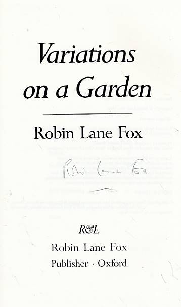Variations on a Garden. Signed copy.