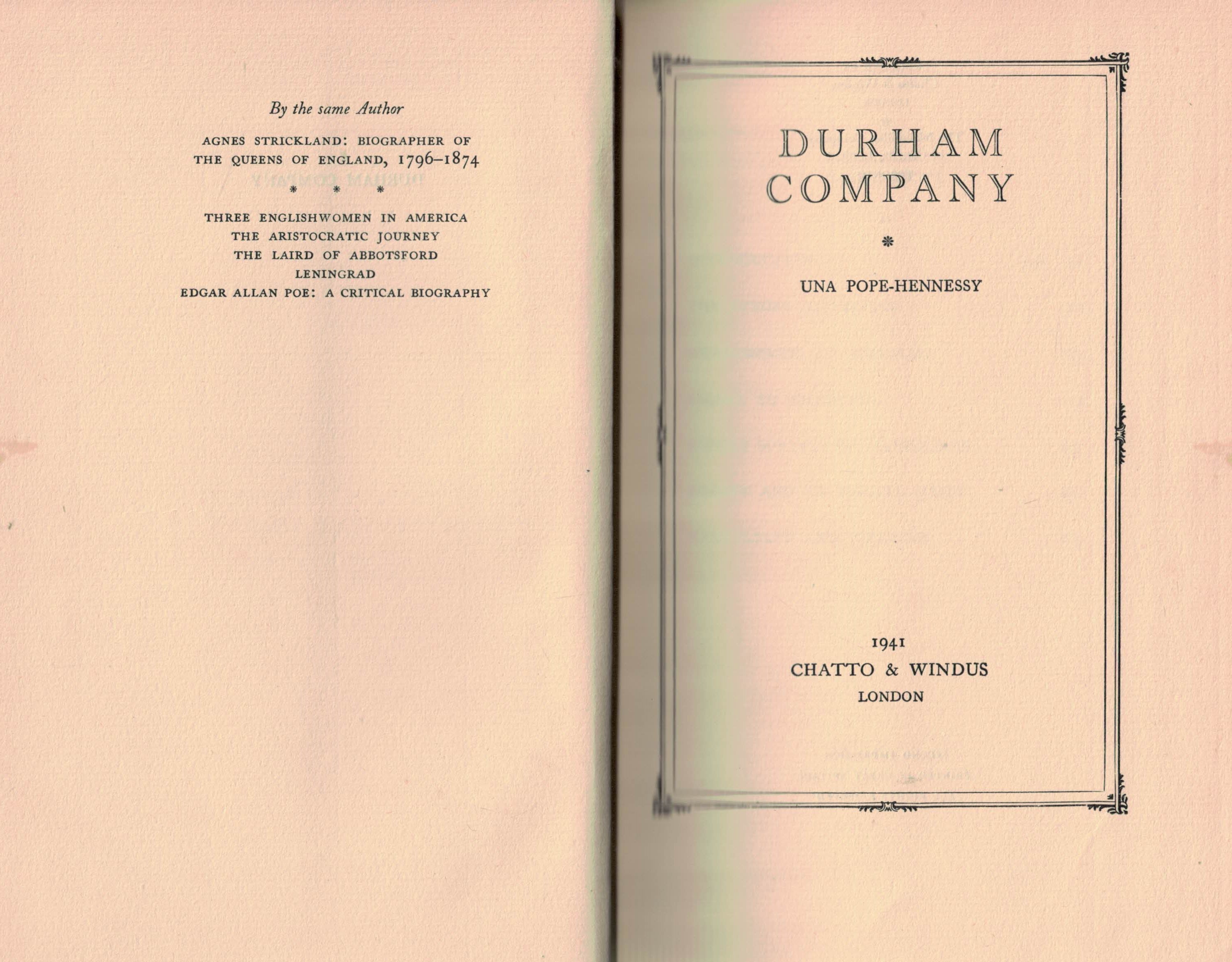Durham Company. Signed copy.