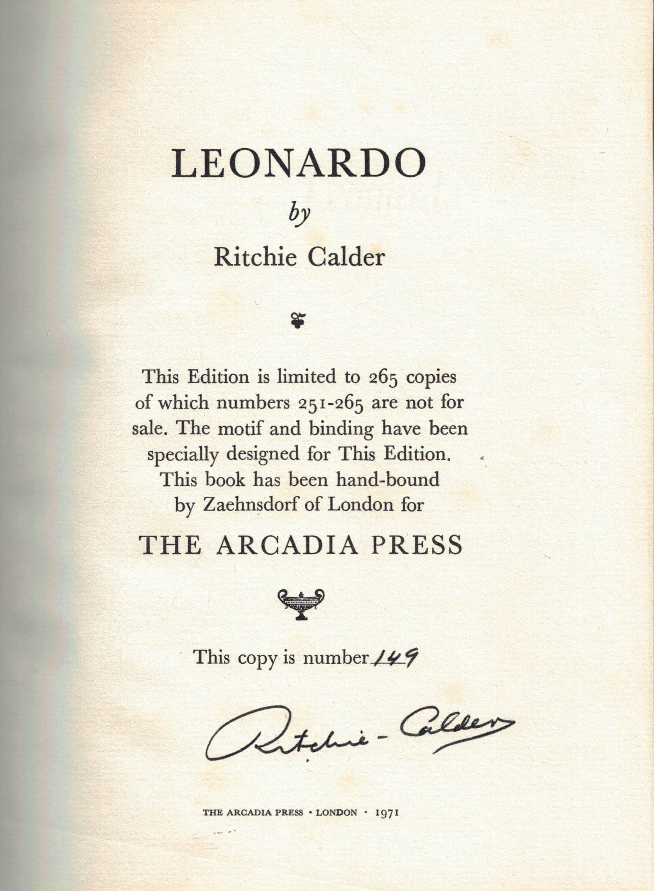 Leonardo. Signed limited edition.