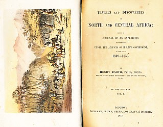 Travels and Discoveries in North and Central Africa. Volumes I to IV only.