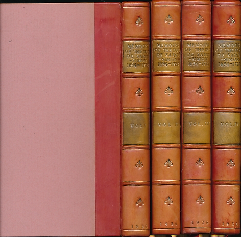The Memoirs of the Duke of Saint-Simon on the Reign of Louis XIV and the Regency. 4 volume set.