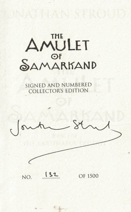 The Amulet of Samarkand. Signed Limited Edition.