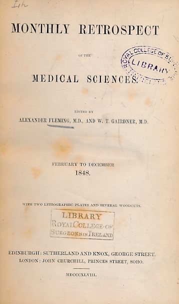 Monthly Retrospect of the Medical Sciences. February to December 1848.